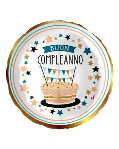 PALLONCINO MYLAR 18" BUON COMPLEANNO CAKE