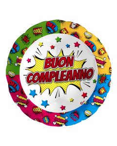 PALLONCINO MYLAR 18" BUON COMPLEANNO SUPEREROI