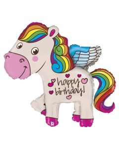 PALLONCINO MYLAR SUPERSHAPE PONY ARCOBALENO