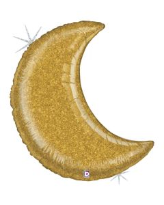 PALLONCINO MYLAR SUPERSHAPE LUNA ORO GLITTER