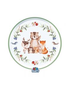 PIATTI WOOD ANIMALS 18CM PZ.6 76550