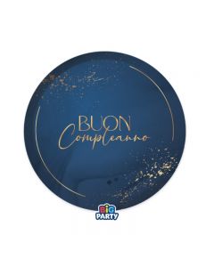 PIATTI BUON COMPLEANNO BLUE NAVY 18CM PZ.6 76603