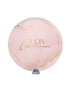 PIATTI BUON COMPLEANNO BLUSH ROSE 18CM PZ.6 76607