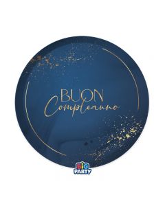 PIATTI BUON COMPLEANNO BLUE NAVY 24CM PZ.6 76602