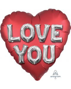 PALLONCINO MYLAR CUORE SATIN I LOVE YOU LV