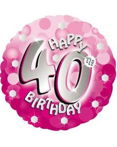 FOIL 40 ANNI FUCSIA E ARGENTO 18"