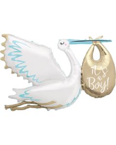 PALLONCINO MYLAR JUMBO CICOGNA CELESTE