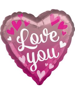 PALLONCINO MYLAR 18" LOVE YOU PINK OMBRE