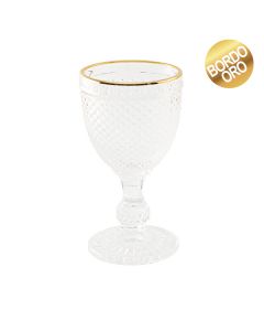 CALICE IN VETRO TRASPARENTE E ORO 