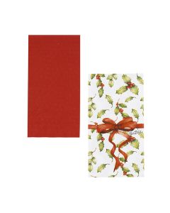 TOVAGLIOLI DECORO FIOCCO ROSSO 33X33cm