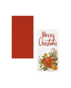 TOVAGLIOLI DECORO STELLA DI NATALE ROSSO 33X33cm