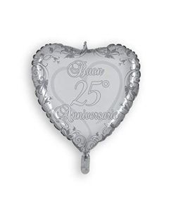 PALLONCINO MYLAR 25° ANNIVERSARIO A CUORE