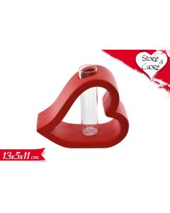 DECORAZIONE CUORE ROSSO CON VASO 440461 LV