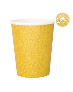 BICCHIERI GLITTER ORO PZ. 8