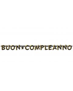 FESTONE BUON COMPLEANNO BLACK & GOLD