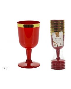 SET 6 CALICI ROSSO E ORO 14CL RIUTILIZZABILE
