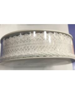 NASTRO DECORATIVO SMERLETTATO BIANCO 25MM