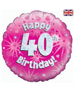 FOIL 40 ANNI FUCSIA E ARGENTO 18"