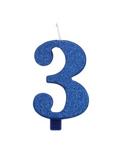 CANDELINA NUMERICA GLITTER N.3