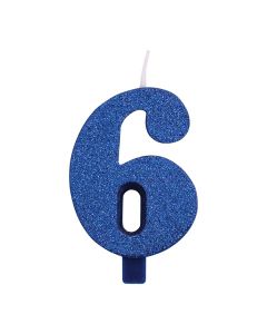 CANDELINA NUMERICA GLITTER N.6