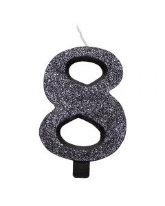 CANDELINA NUMERICA GLITTER N.8