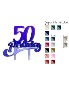 Cake Topper 50 Auguri Plex