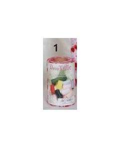 ROTOLO TULLE CON STAMPA A CUORI ROSSI 12,5X25MT