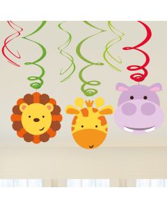 ADDOBBI A SPIRALE ANIMALI DELLA GIUNGLA PZ.6