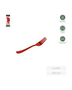 FORCHETTA RIUTILIZZABILE ROSSO 6pz