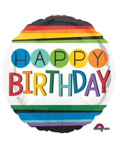 PALLONCINO MYLAR TONDO HAPPY BIRTHDAY