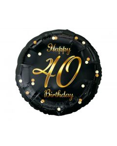 PALLONCINO MYLAR 18" HAPPY 40 BLACK