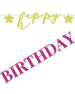 FESTONE HAPPY BIRTHDAY METAL ROSA/ORO 54597