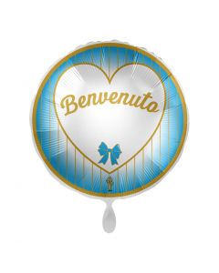 PALLONCINO DF MYLAR 18" BENVENUTO LIGHT BLUE