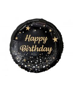 PALLONCINO MYLAR 18" HAPPY BIRTHDAY BEAUTY BLACK/GOLD