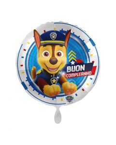 PALLONCINO DF MYLAR 18" BUON COMPLEANNO PAW PATROL CHASE