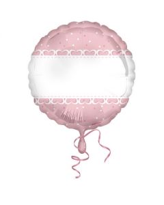 PALLONCINO MYLAR CUORI ROSA PERSONALIZZABILE