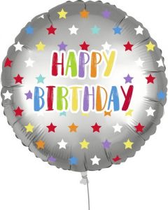 PALLONCINO MYLAR HAPPY BIRTHDAY STARS