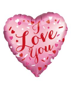 PALLONCINO MYLAR CUORE "I LOVE YOU"  45CM/18" LV