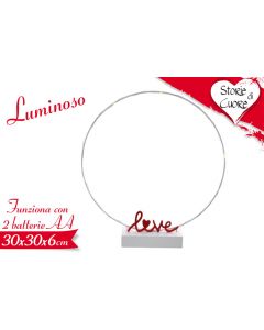 DECORAZIONE LUMINOSA LOVE DA TAVOLO PICCOLA 30CM LV