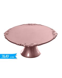 ALZATINA IN PLASTICA ROSA GOLD BORDINO DECORATO 31CM
