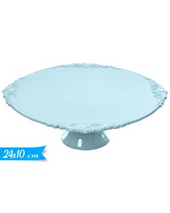 ALZATINA IN PLASTICA CELESTE BORDINO DECORATO 24CM