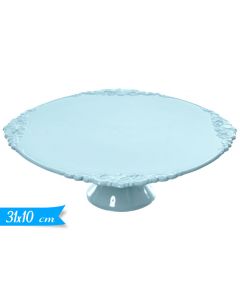 ALZATINA IN PLASTICA CELESTE BORDINO DECORATO 31CM