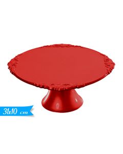 ALZATINA IN PLASTICA ROSSA BORDINO DECORATO 31CM