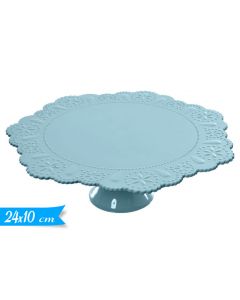 ALZATINA IN PLASTICA SMERLETTATA CELESTE 24CM