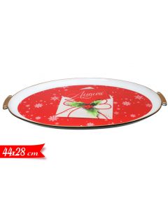 VASSOIO TONDO NATALIZIO 44X28CM   617802