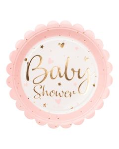 PIATTO P. BABY SHOWER ROSA PZ.8