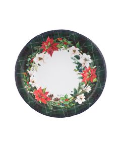 PIATTI FONDI CHRISTMAS IN TARTAN 24CM PZ.8  64485