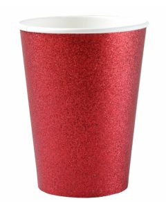 BICCHIERI GLITTER ROSSO PZ.10