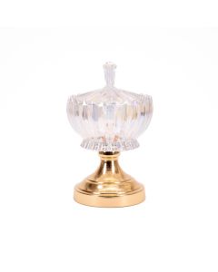 BARATTOLO DECORATIVO IN VETRO IRIDESCENTE 16x23CM