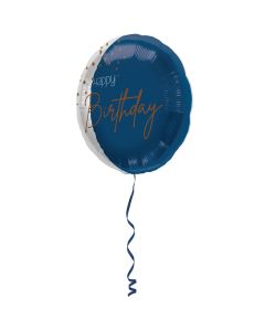 PALLONCINO MYLAR HAPPY BIRTHDAY ELEGANT BLUE